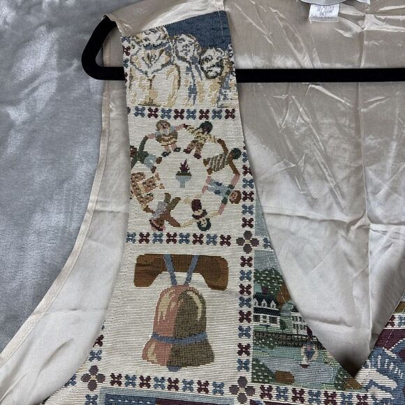 Raphael Lorenzo Tapestry Vest Womens 3X Tan America Liberty Bell Rushmore (1157) - Picture 4 of 9
